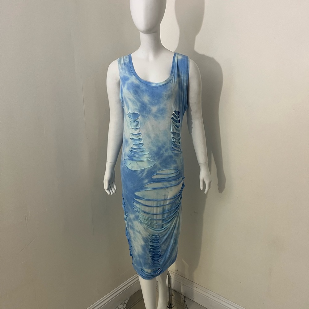 Large Sky printed dress